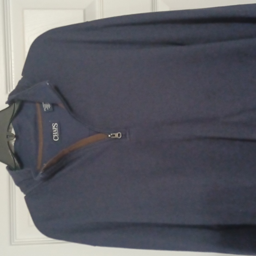 CHAPS quarter zip pullover XXL blue long sleeve shirt.